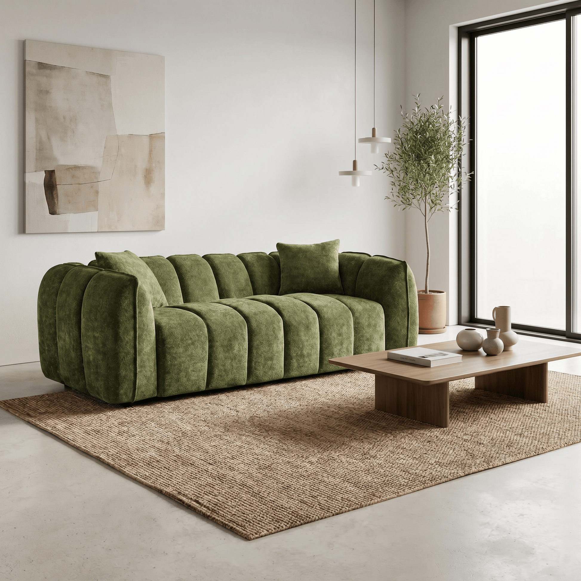 Outlet Sofas  -  Outlet Dani 3 Seater Sofa - Olive  -  60484781