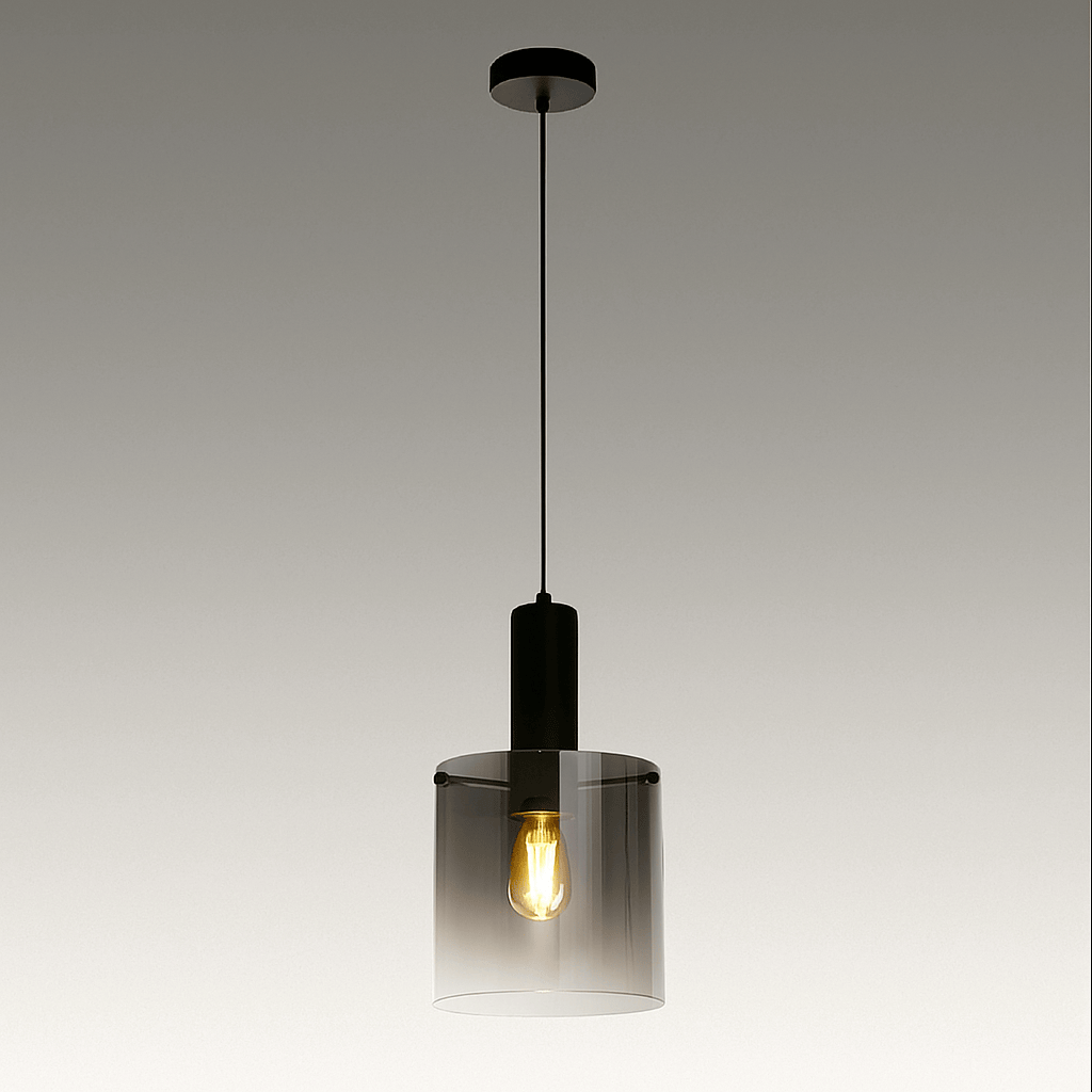 Lights  -  Ferrara Pendant Light - Matt Black & Smoked Ombre  -  60484861