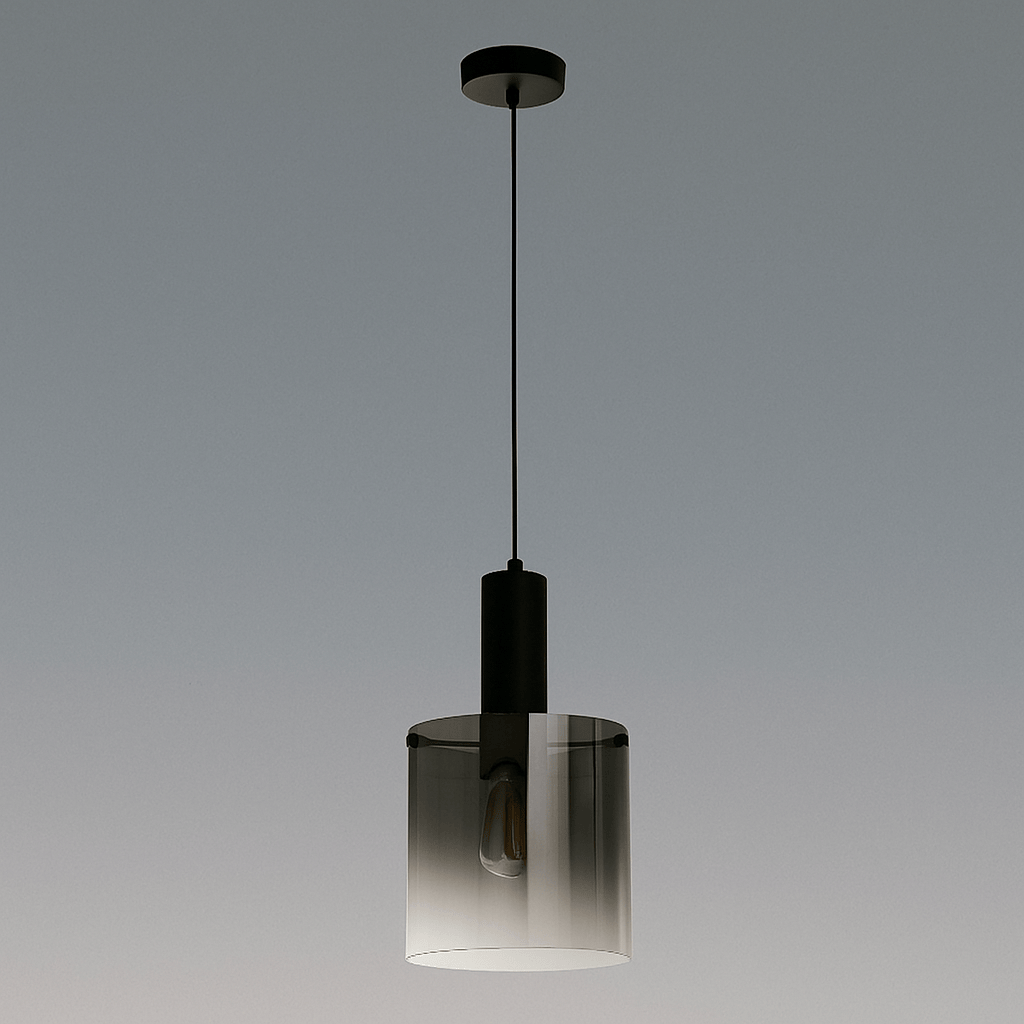 Lights  -  Ferrara Pendant Light - Matt Black & Smoked Ombre  -  60484861