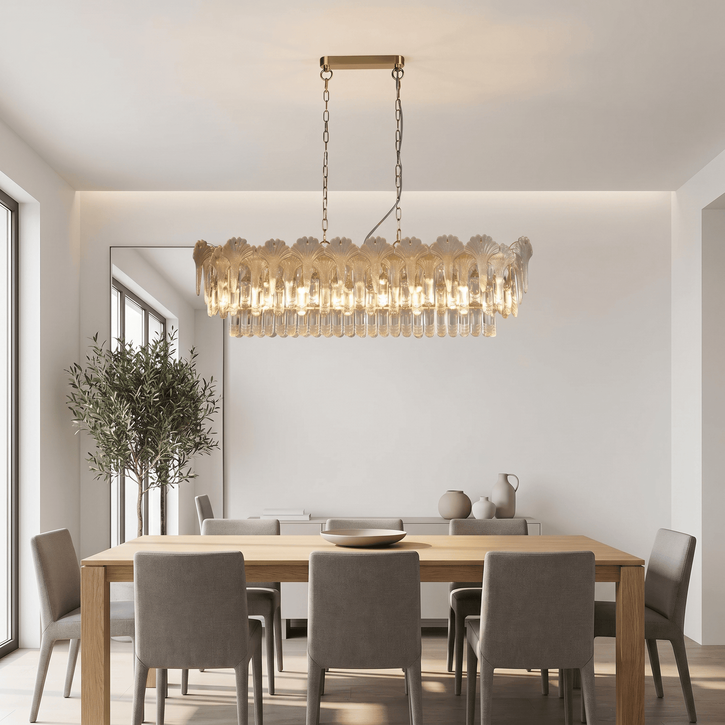 Lights  -  L&B 10816-8CL Maeve 8 Light Oval Pendant Ceiling Light  -  60484866