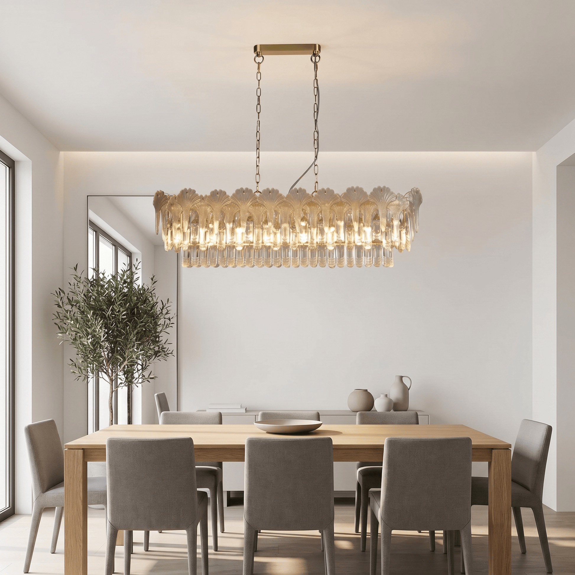 Lights  -  L&B 10816-8CL Maeve 8 Light Oval Pendant Ceiling Light  -  60484866