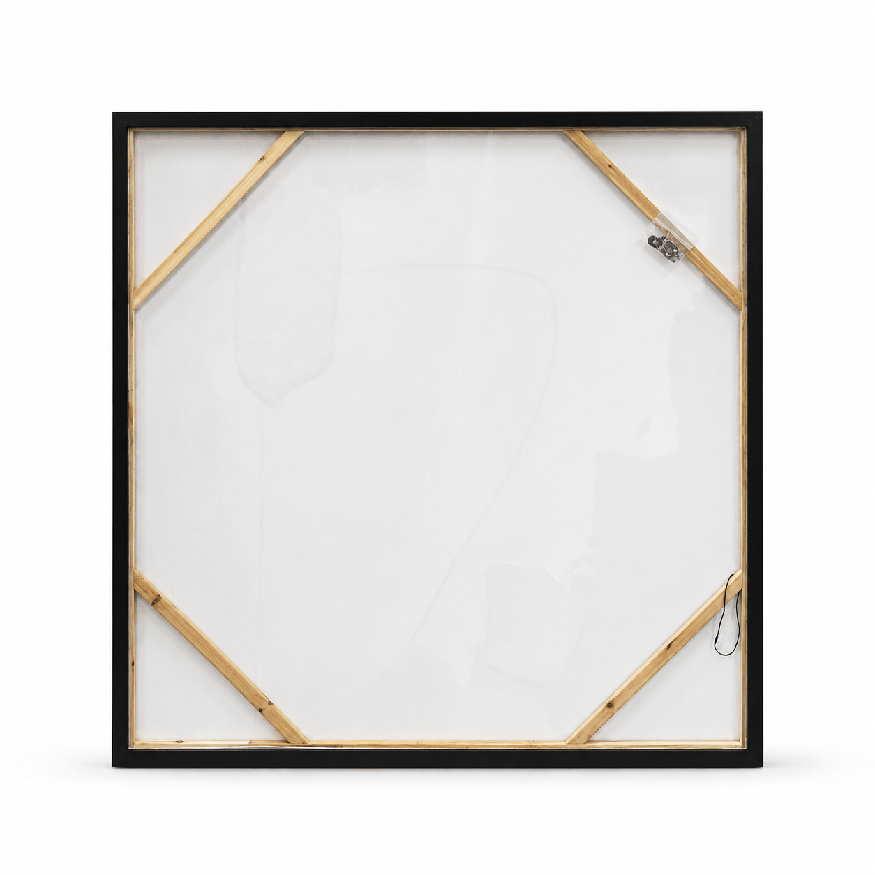 Pictures  -  Textured Abstract Painting on Canvas with Black Frame - 100 x 100cm  -  60484940