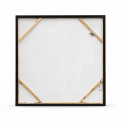 Pictures  -  Textured Abstract Painting on Canvas with Black Frame - 100 x 100cm  -  60484940