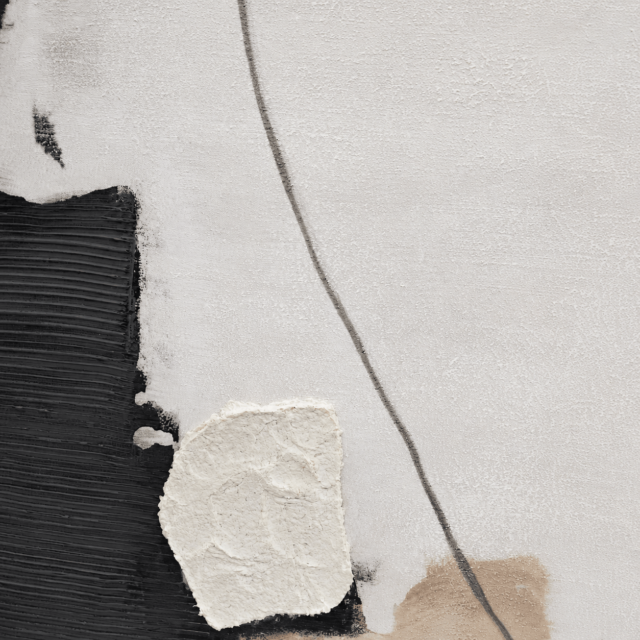 Pictures  -  Textured Abstract Painting on Canvas with Black Frame - 100 x 100cm  -  60484940