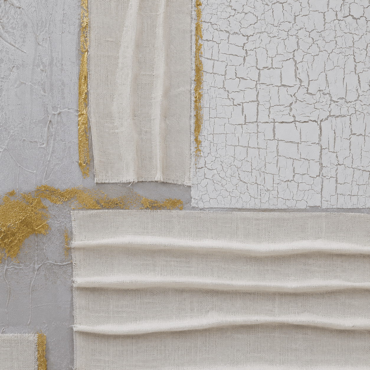 Pictures  -  Gold & Grey Abstract Painting on Canvas with Champagne Gold Frame - 90 x 120cm (20028)  -  60484942