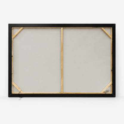 Pictures  -  Black & Gold Painting on Canvas with Black Frame - 120 x 80cm  -  60484945