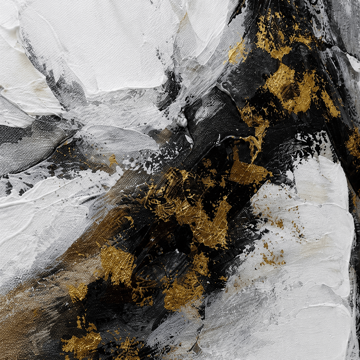 Pictures  -  Black & Gold Painting on Canvas with Black Frame - 120 x 80cm  -  60484945