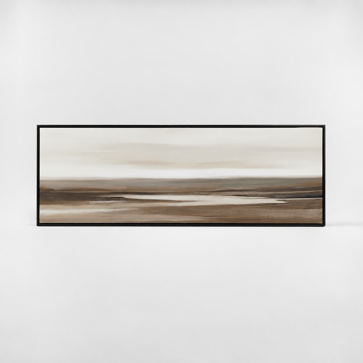 Pictures  -  Beach Horizon Painting on Canvas with Black Frame - 150 x 50cm  -  60484946