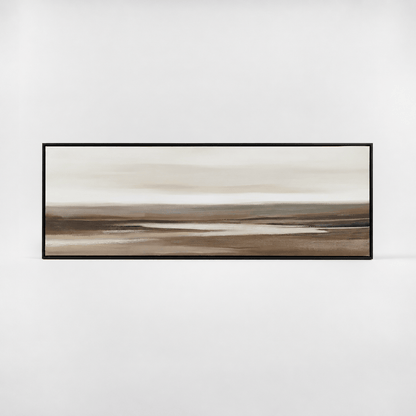 Pictures  -  Beach Horizon Painting on Canvas with Black Frame - 150 x 50cm  -  60484946