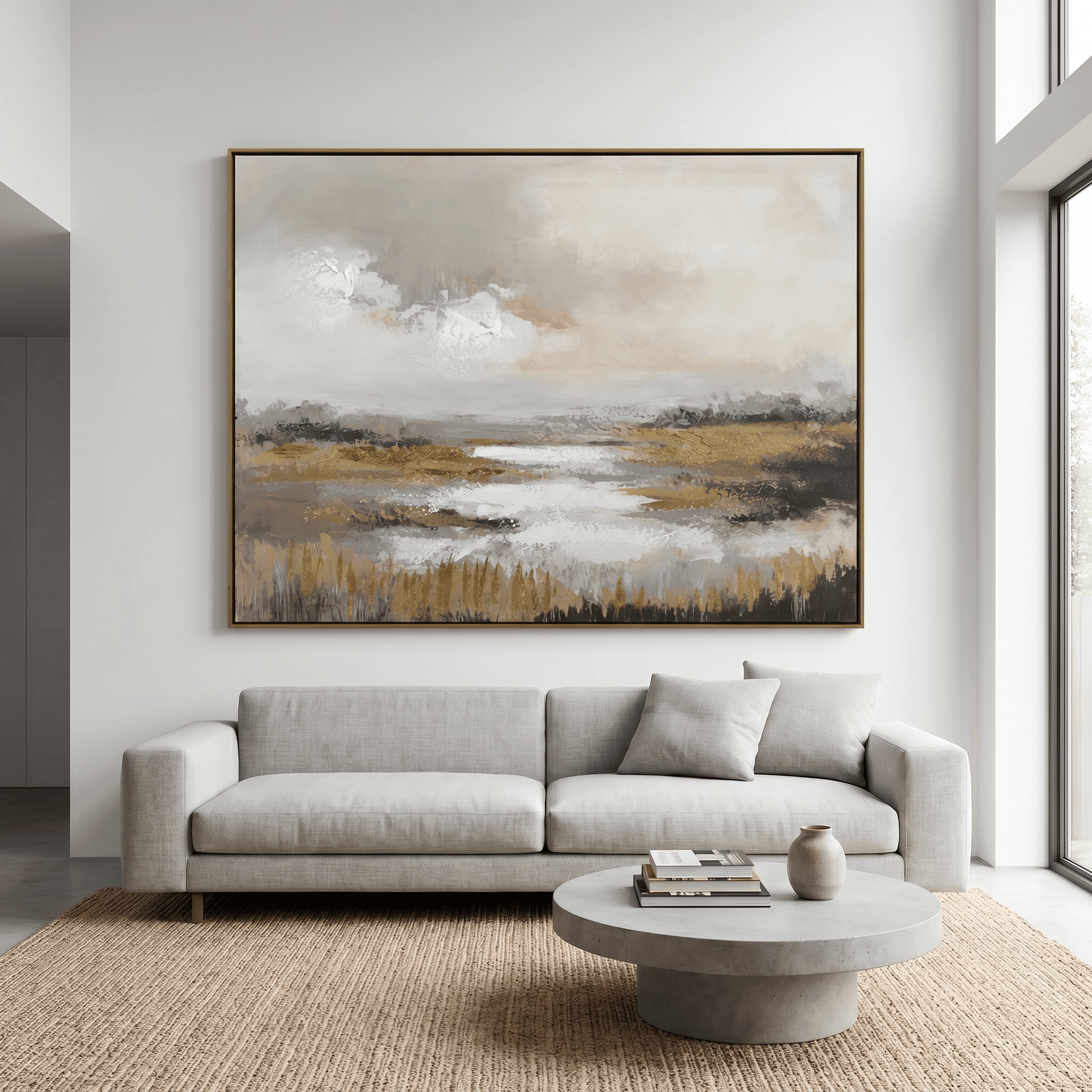 Pictures  -  Painting on Canvas with Oak Wood Frame - 120 x 90cm  -  60484947