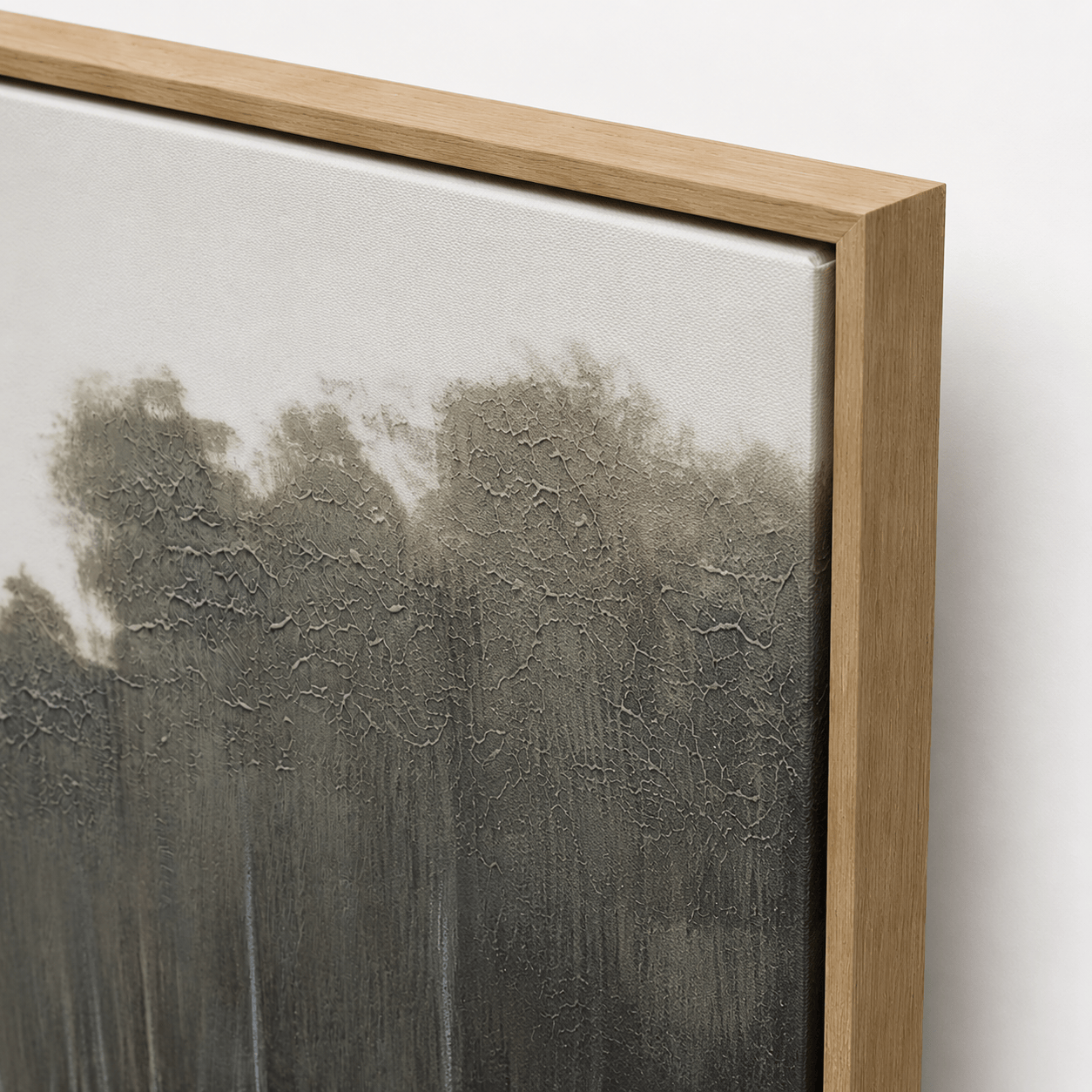Pictures  -  Lakeside Painting on Canvas with Light Wood Frame - 140 x 70cm  -  60484948