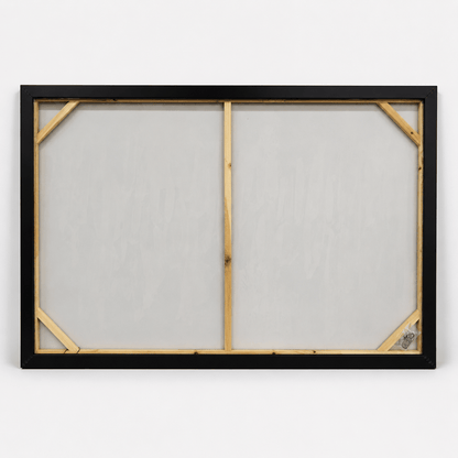 Pictures  -  Grey Painting on Canvas with Black Frame - 120 x 80cm  -  60484949