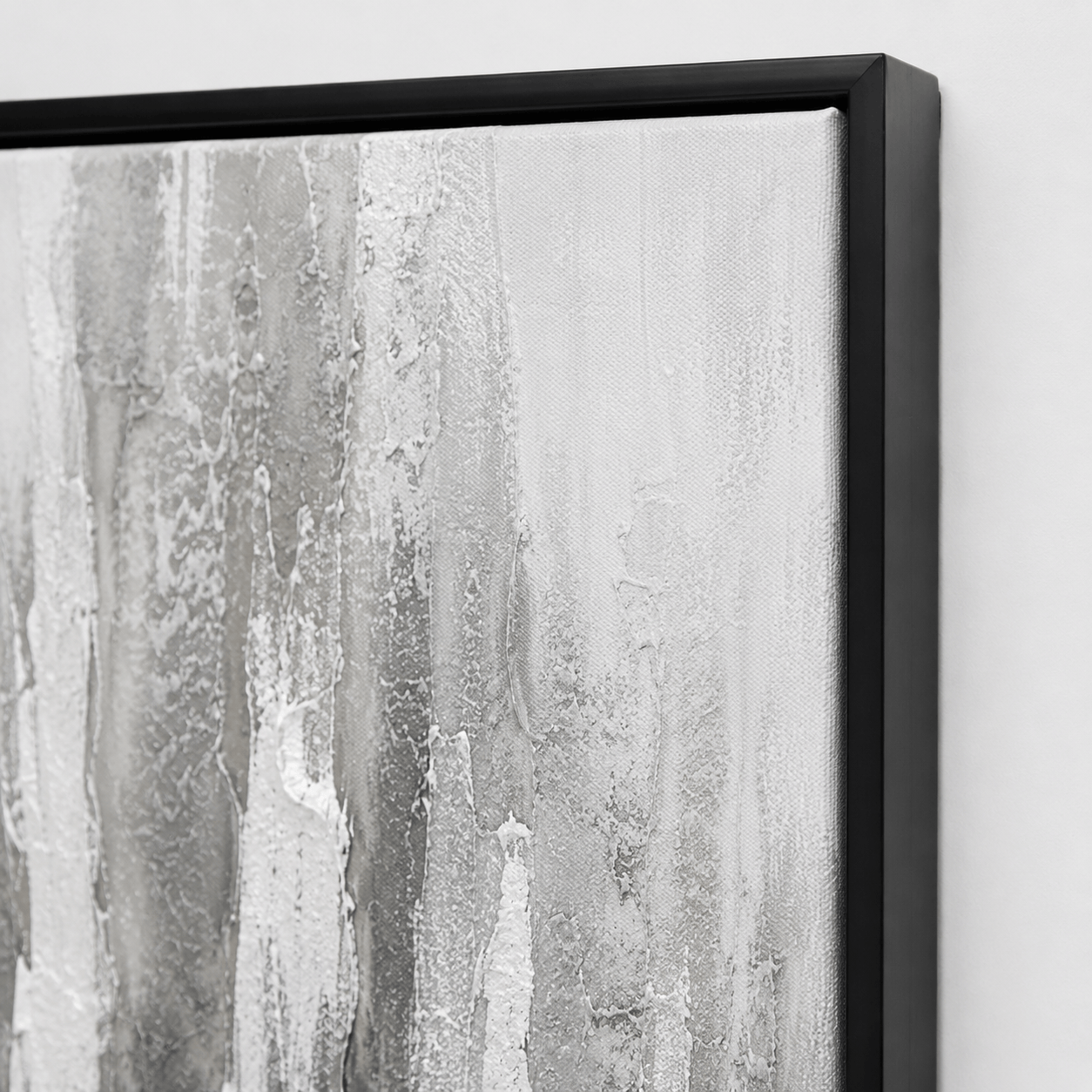 Pictures  -  Grey Painting on Canvas with Black Frame - 120 x 80cm  -  60484949