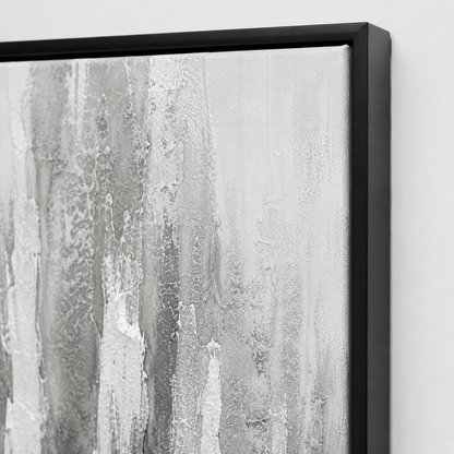 Pictures  -  Grey Painting on Canvas with Black Frame - 120 x 80cm  -  60484949