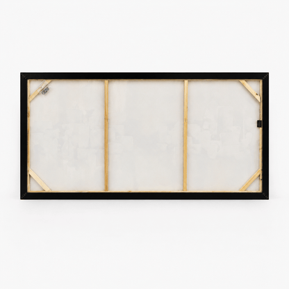 Pictures  -  Lakeside Painting on Canvas with Black Frame - 140 x 70cm  -  60484950