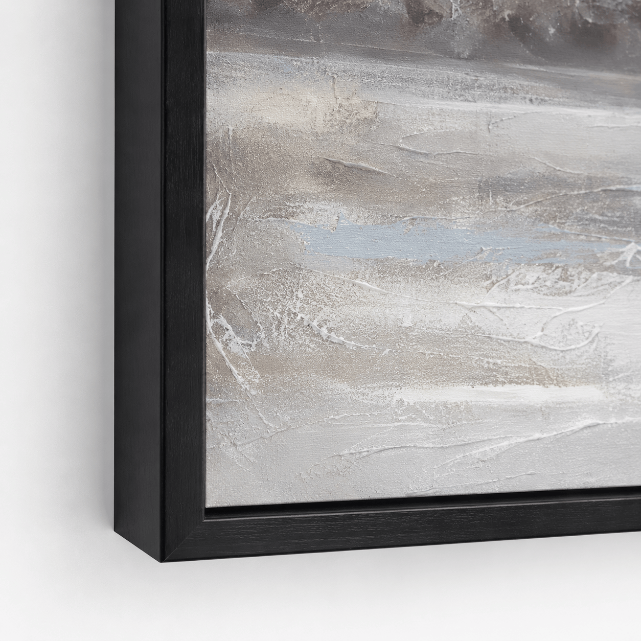 Pictures  -  Lakeside Painting on Canvas with Black Frame - 140 x 70cm  -  60484950