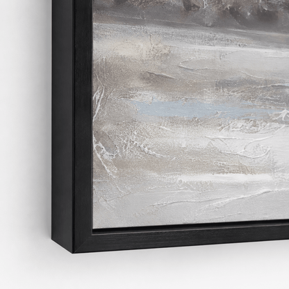 Pictures  -  Lakeside Painting on Canvas with Black Frame - 140 x 70cm  -  60484950