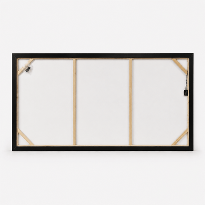 Pictures  -  Dark Coastal Painting on Canvas with Black Frame - 140 x 70cm  -  60484951