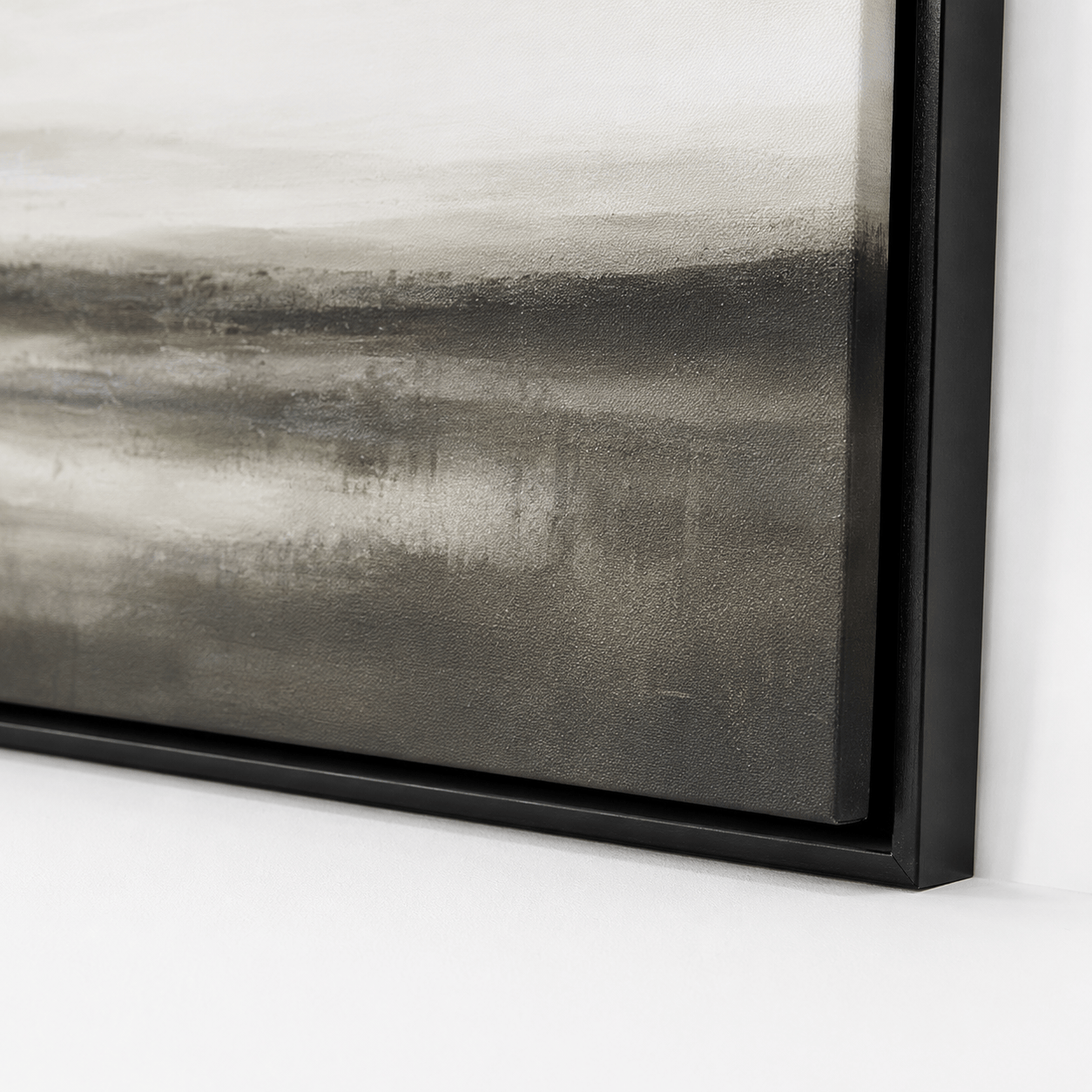 Pictures  -  Dark Coastal Painting on Canvas with Black Frame - 140 x 70cm  -  60484951