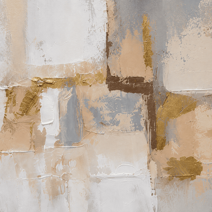 Pictures  -  60484952 Gold & Grey Abstract Painting - 100 x 100cm  -  60484952