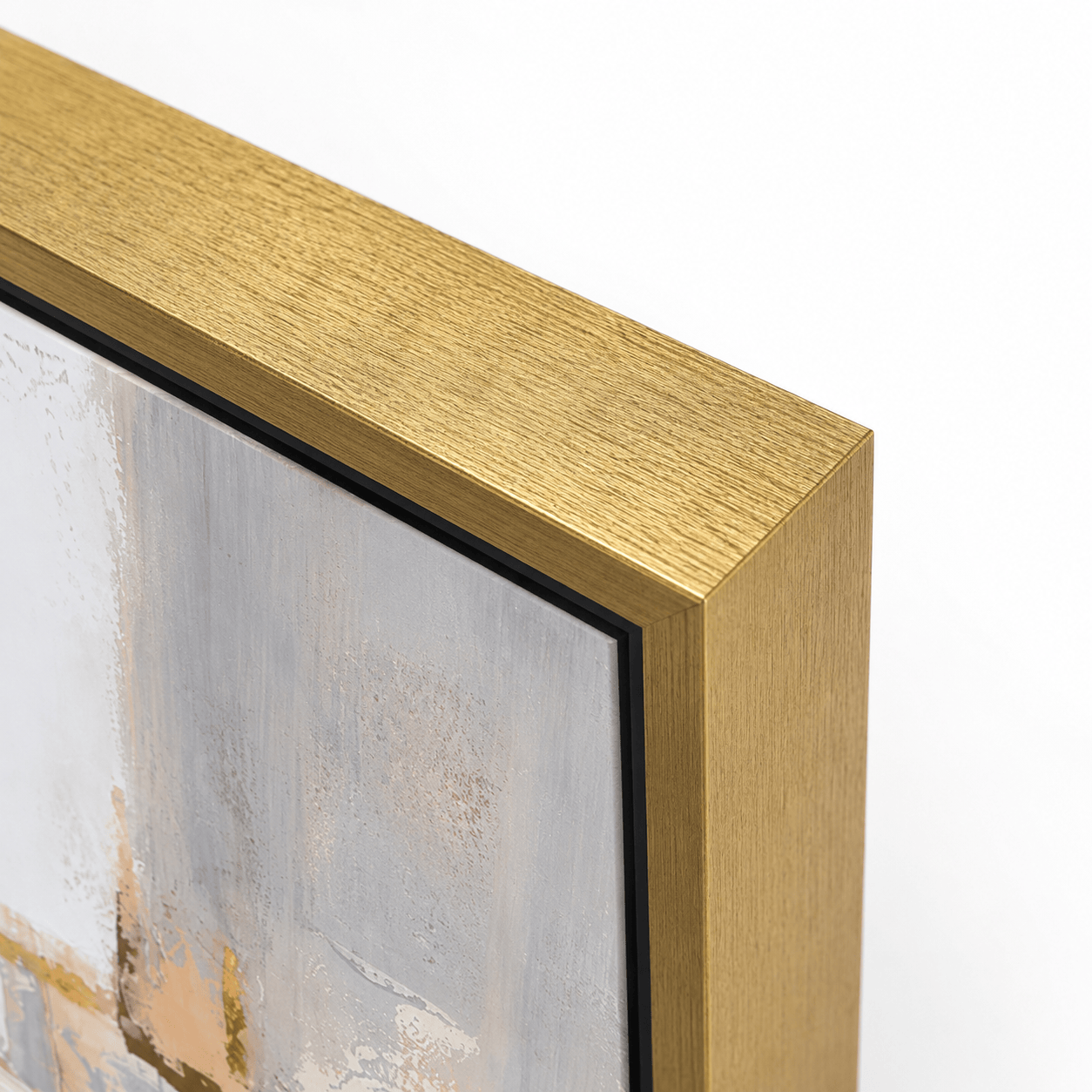 Pictures  -  60484952 Gold & Grey Abstract Painting - 100 x 100cm  -  60484952