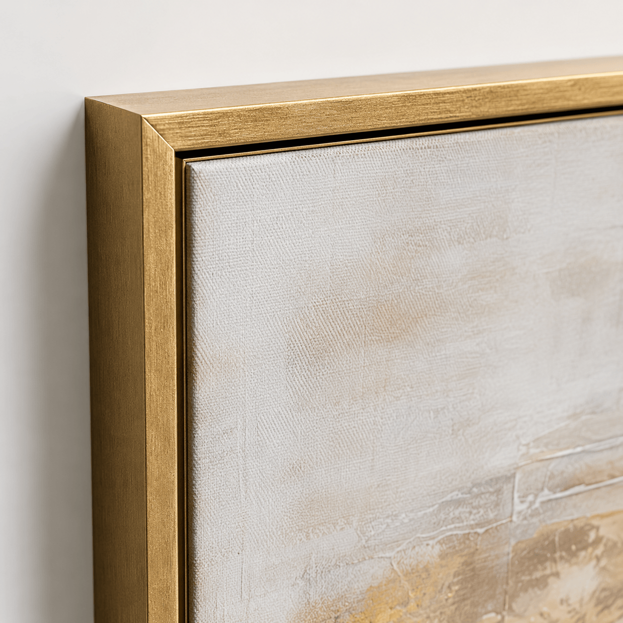 Pictures  -  Gold Abstract Painting on Canvas with Champagne Gold Frame - 100 x 100cm (20519)  -  60484953