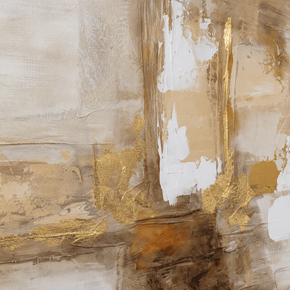 Pictures  -  Gold Abstract Painting on Canvas with Champagne Gold Frame - 100 x 100cm (20519)  -  60484953