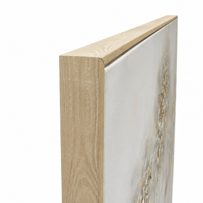 Pictures  -  TT Art White & Gold Tree Painting on Canvas with Light Wood Frame - 100 x 100cm (19849)  -  60484955