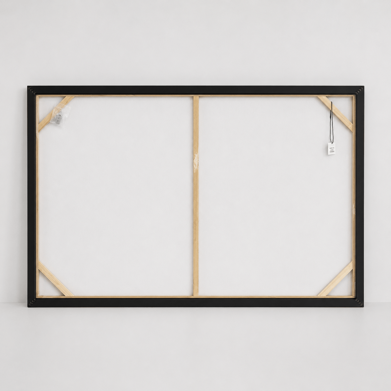 Pictures  -  Black & Grey Abstract Painting on Canvas with Black Frame - 120 x 80cm  -  60484956