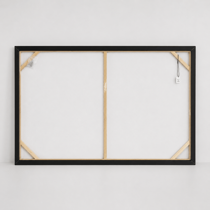 Pictures  -  Black & Grey Abstract Painting on Canvas with Black Frame - 120 x 80cm  -  60484956