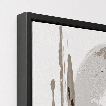 Pictures  -  Black & Grey Abstract Painting on Canvas with Black Frame - 120 x 80cm  -  60484956