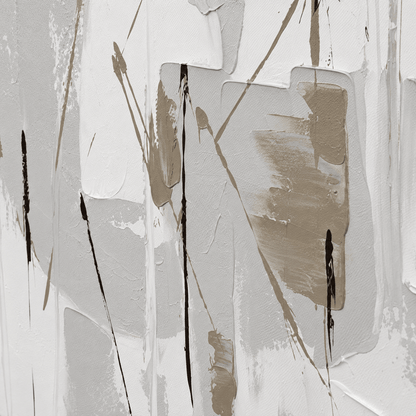 Pictures  -  Black & Grey Abstract Painting on Canvas with Black Frame - 120 x 80cm  -  60484956
