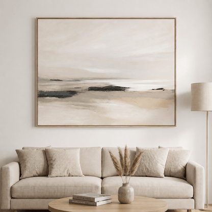 Pictures  -  Painting on Canvas with Light Wood Frame - 120 x 90cm  -  60484960