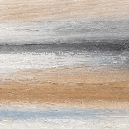 Pictures  -  Blue Detail Beach Painting on Canvas with Light Wood Frame - 150 x 60cm  -  60484961