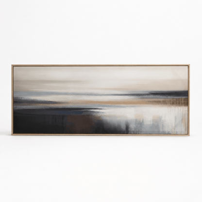 Pictures  -  Blue Detail Beach Painting on Canvas with Light Wood Frame - 150 x 60cm  -  60484961