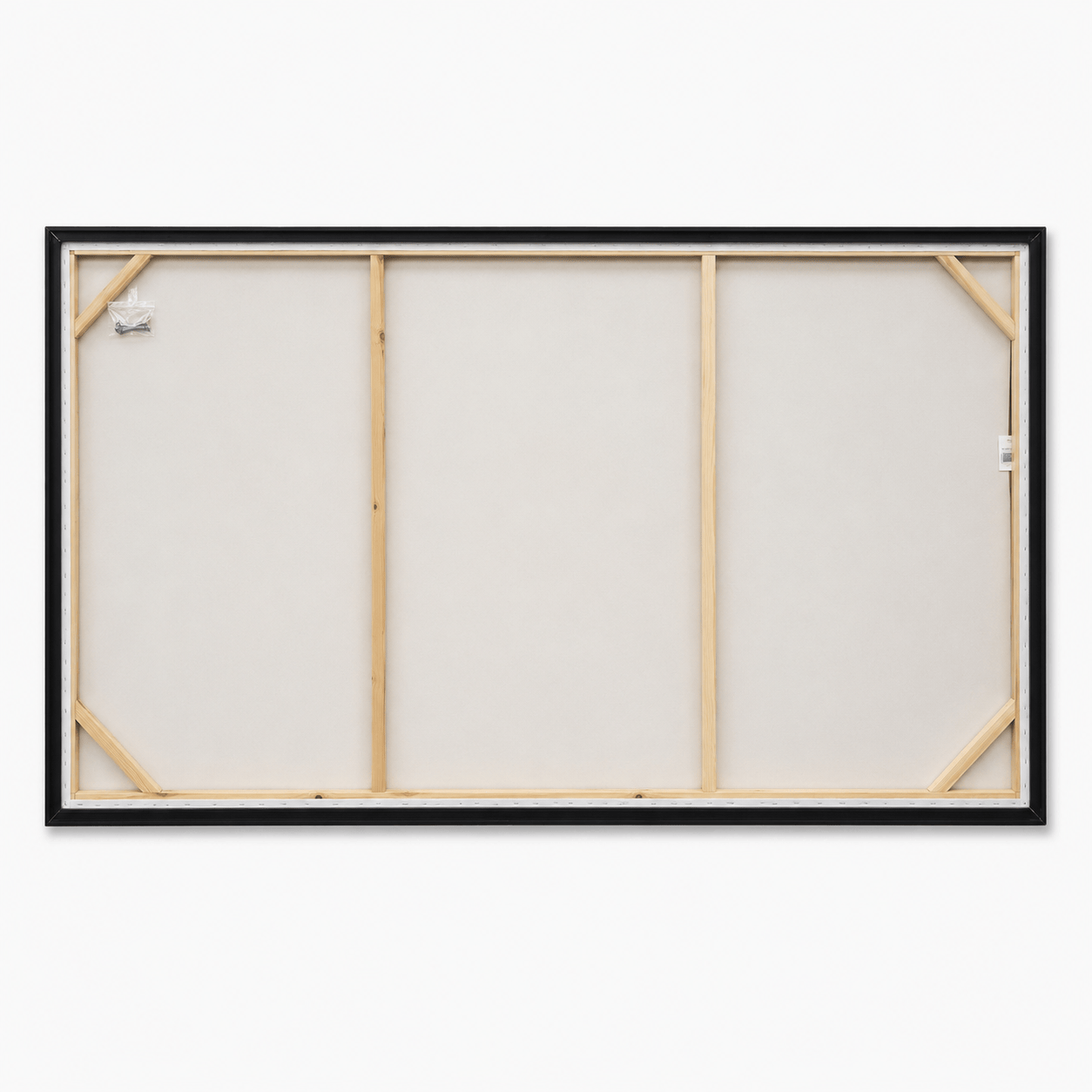 Pictures  -  White & Gold Tree Painting on Canvas with Black Frame - 150 x 80cm  -  60484962