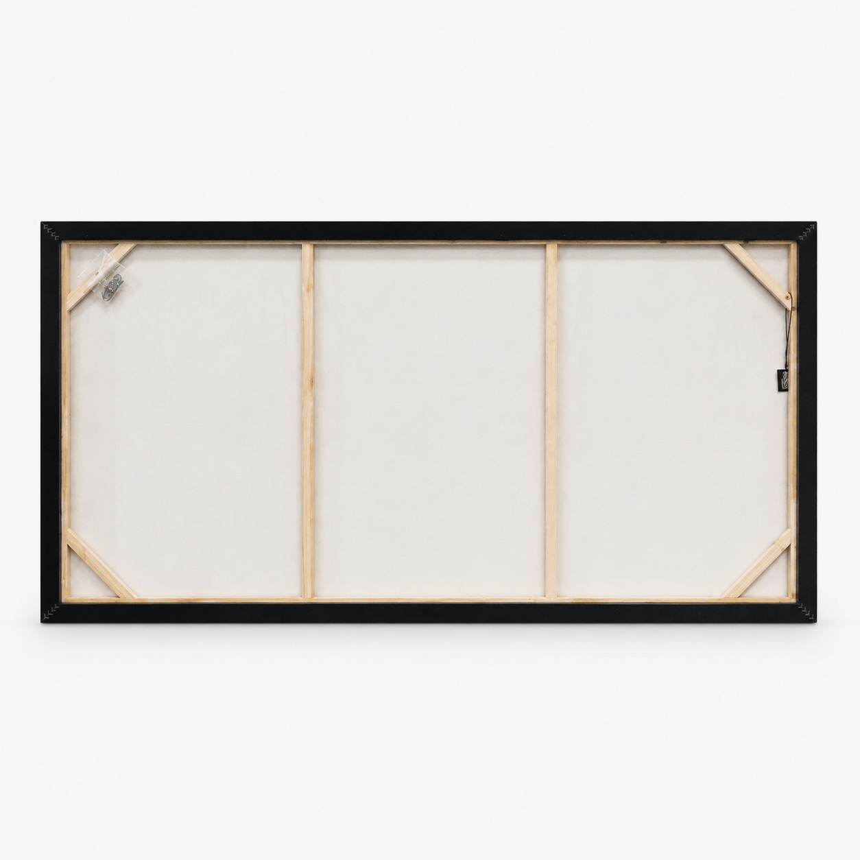 Silver Textured Painting on Canvas with Black Frame - 140 x 70cm