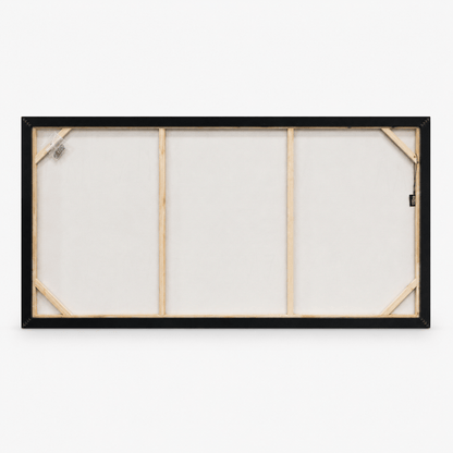 Pictures  -  Silver Textured Painting on Canvas with Black Frame - 140 x 70cm  -  60484964