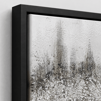 Pictures  -  Silver Textured Painting on Canvas with Black Frame - 140 x 70cm  -  60484964