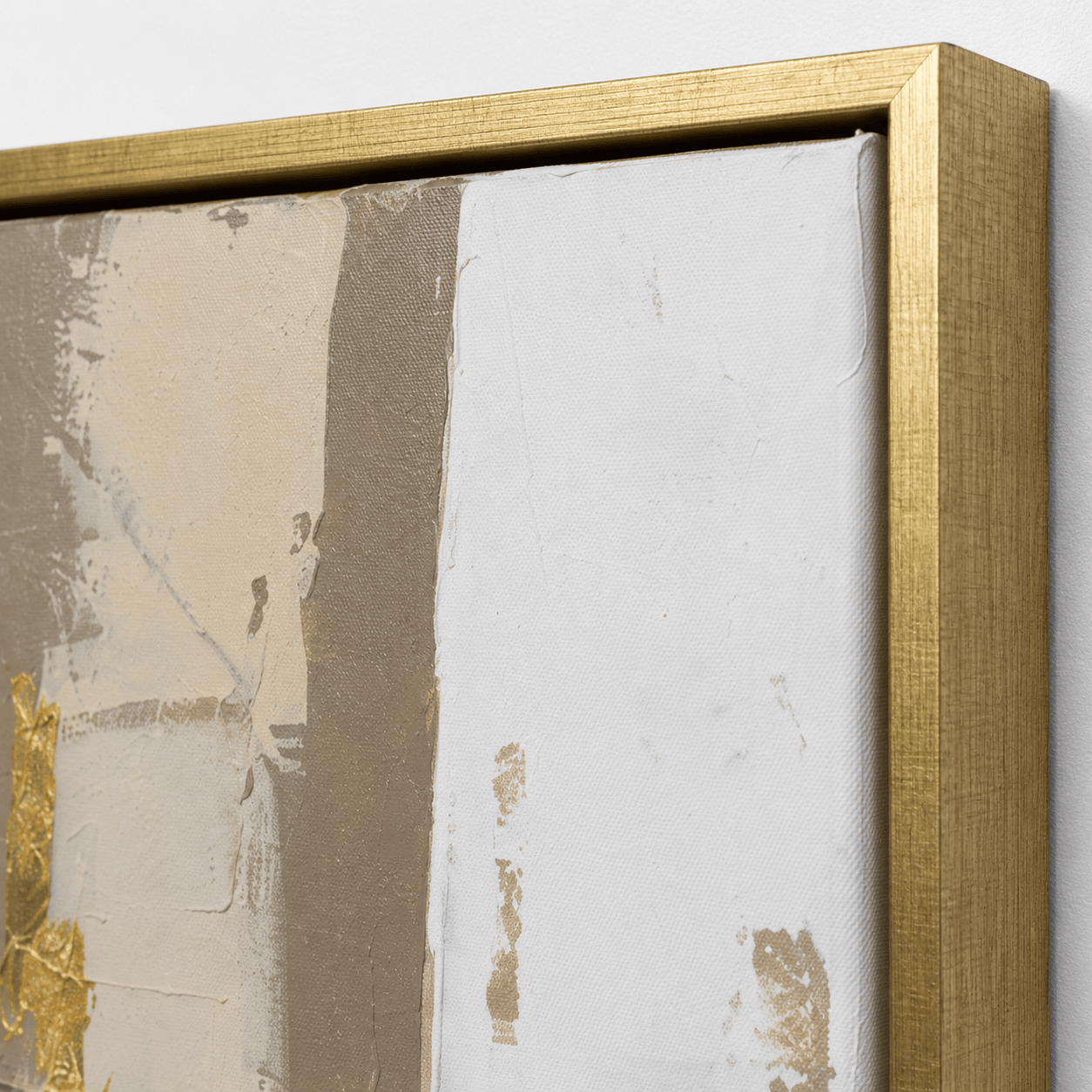Pictures  -  Gold Abstract Painting on Canvas with Champagne Gold Frame - 100 x 100cm (20388)  -  60484967