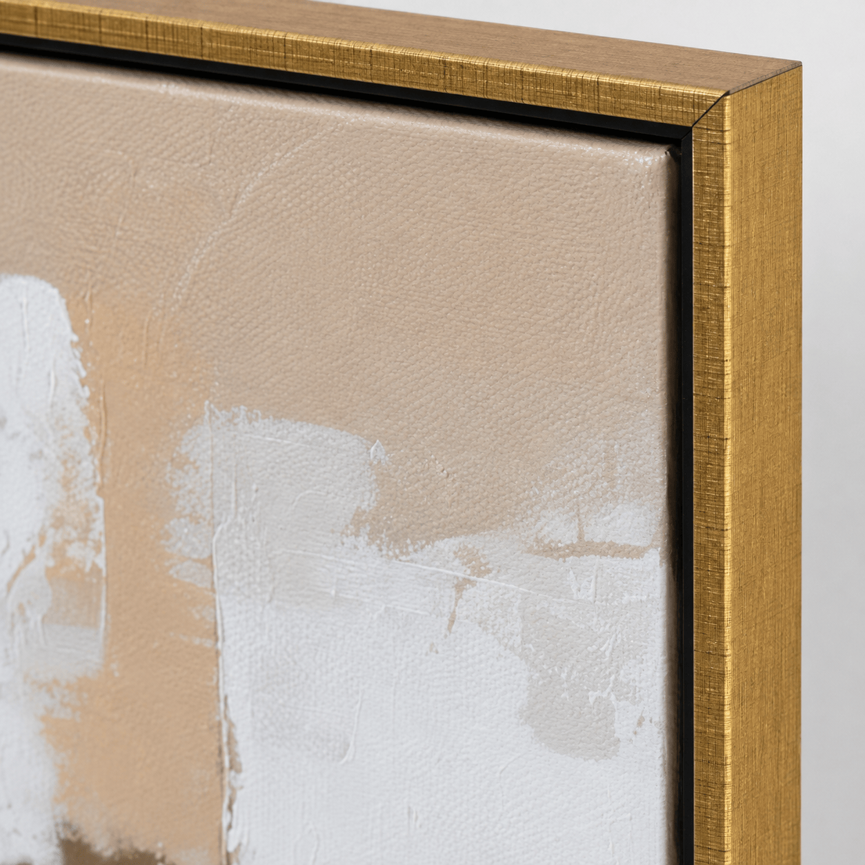Pictures  -  60484968 Gold & Beige Abstract Painting - 140 x 70cm  -  60484968