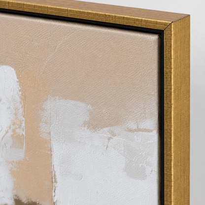 Pictures  -  60484968 Gold & Beige Abstract Painting - 140 x 70cm  -  60484968