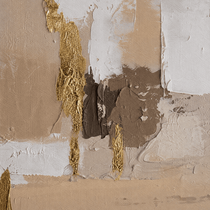 Pictures  -  60484968 Gold & Beige Abstract Painting - 140 x 70cm  -  60484968
