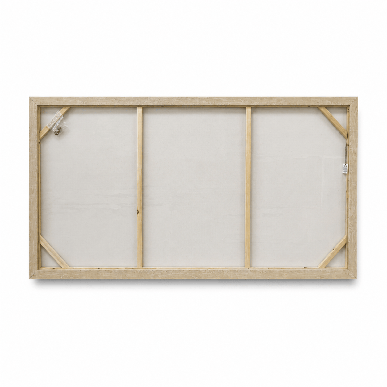Pictures  -  Gold Abstract Painting on Canvas With Light Wood Frame - 140 x 70cm  -  60484970