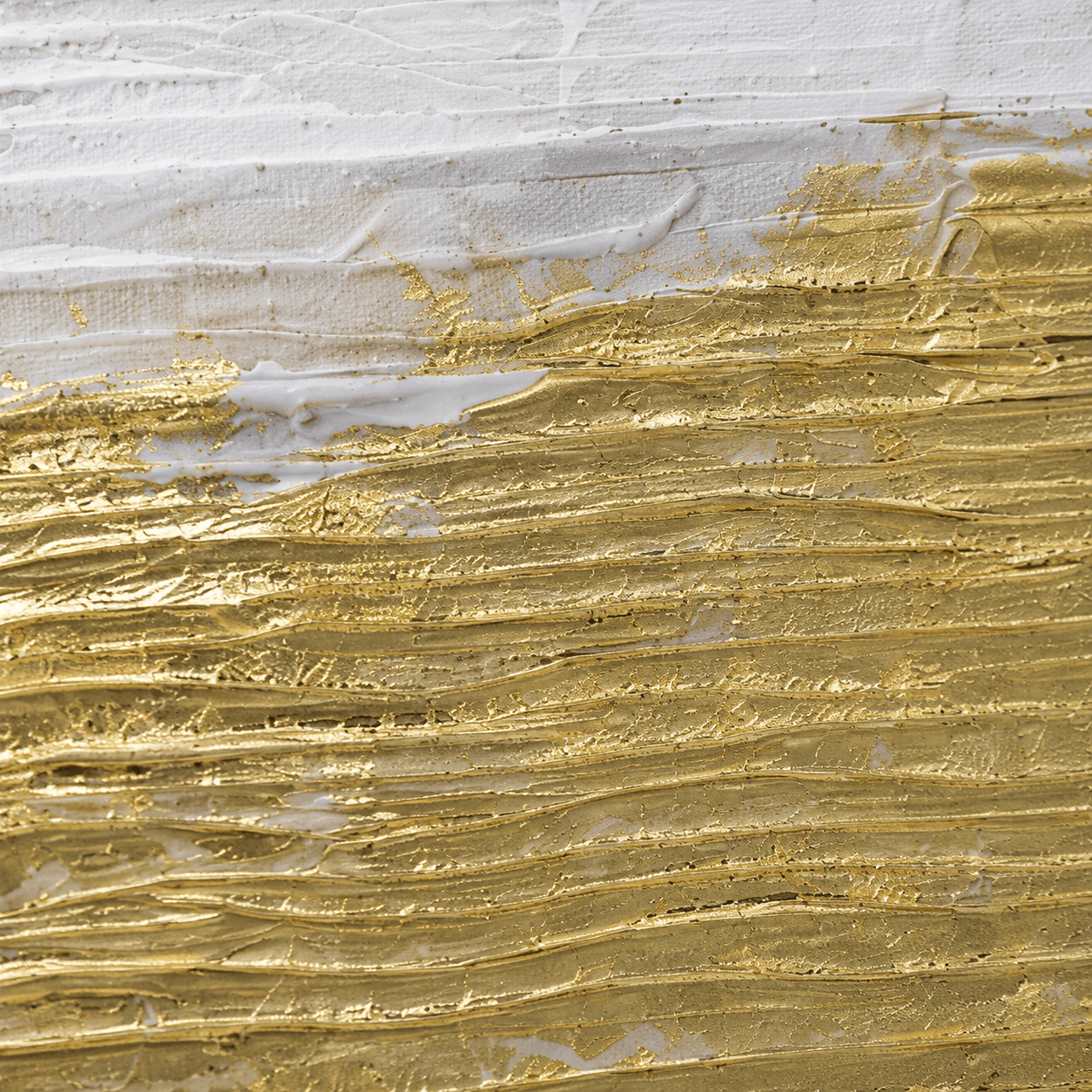 Pictures  -  Gold Abstract Painting on Canvas With Light Wood Frame - 140 x 70cm  -  60484970