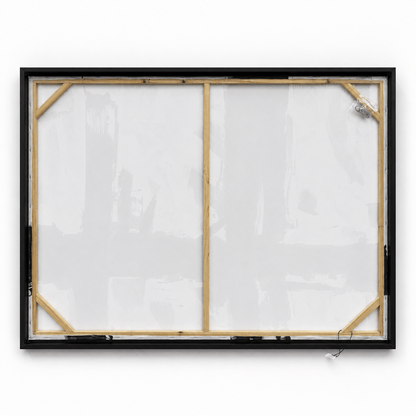 Pictures  -  Black Painting on Canvas with Black Frame - 90 x 120cm  -  60484971