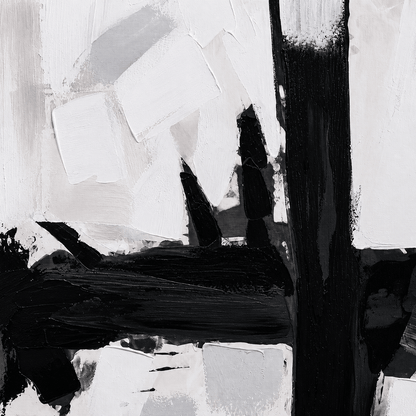 Pictures  -  Black Painting on Canvas with Black Frame - 90 x 120cm  -  60484971