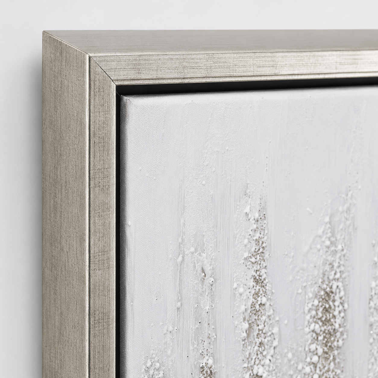 Pictures  -  Silver Painting on Canvas with Silver Frame - 100 x 100cm  -  60484972