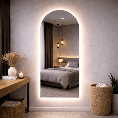 Mirrors  -  Arched Frameless LED Mirror - 60 x 165cm  -  60484995