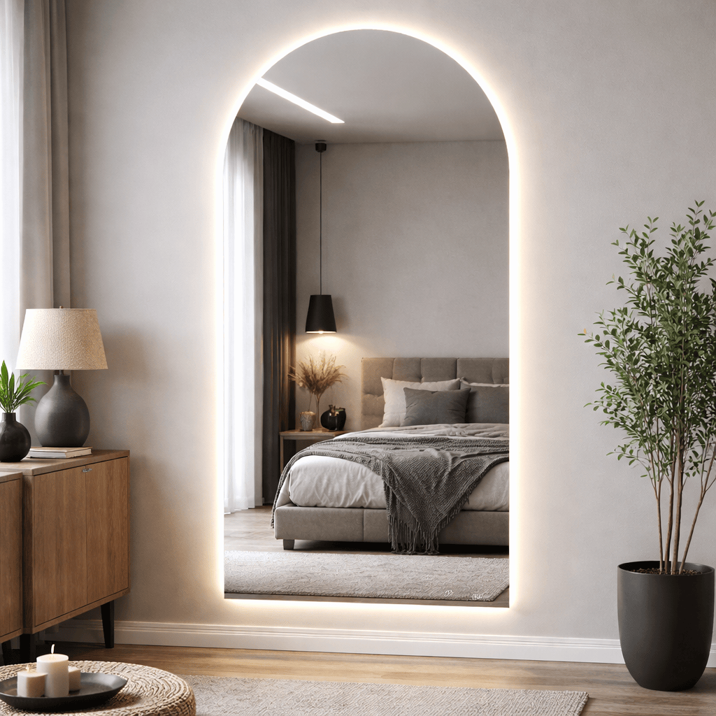 Mirrors  -  Arched Frameless LED Mirror - 100 x 180cm  -  60484996